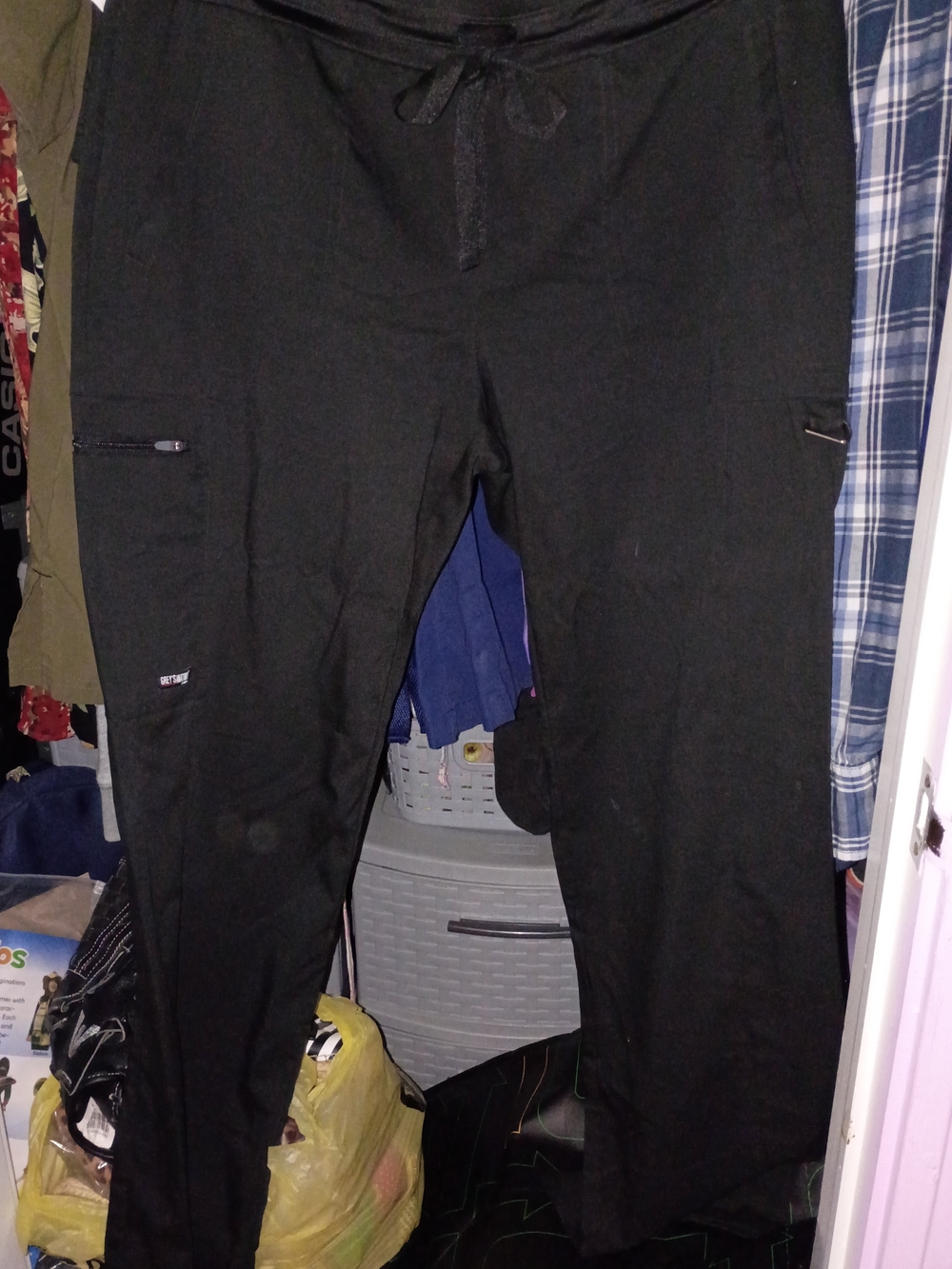 Greys Anatomy Black Drawstring Cargo Pants